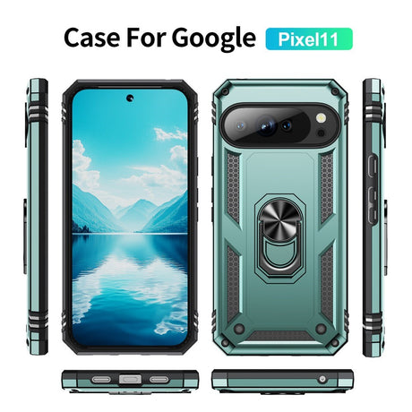 Google Pixel 11 / 11 Pro EIDERWOOD Tough Case with 360 Rotatable Kickstand - Turquoise