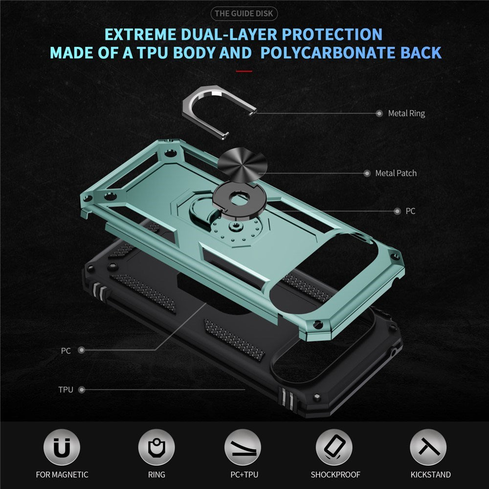 Google Pixel 11 / 11 Pro EIDERWOOD Tough Case with 360 Rotatable Kickstand - Turquoise