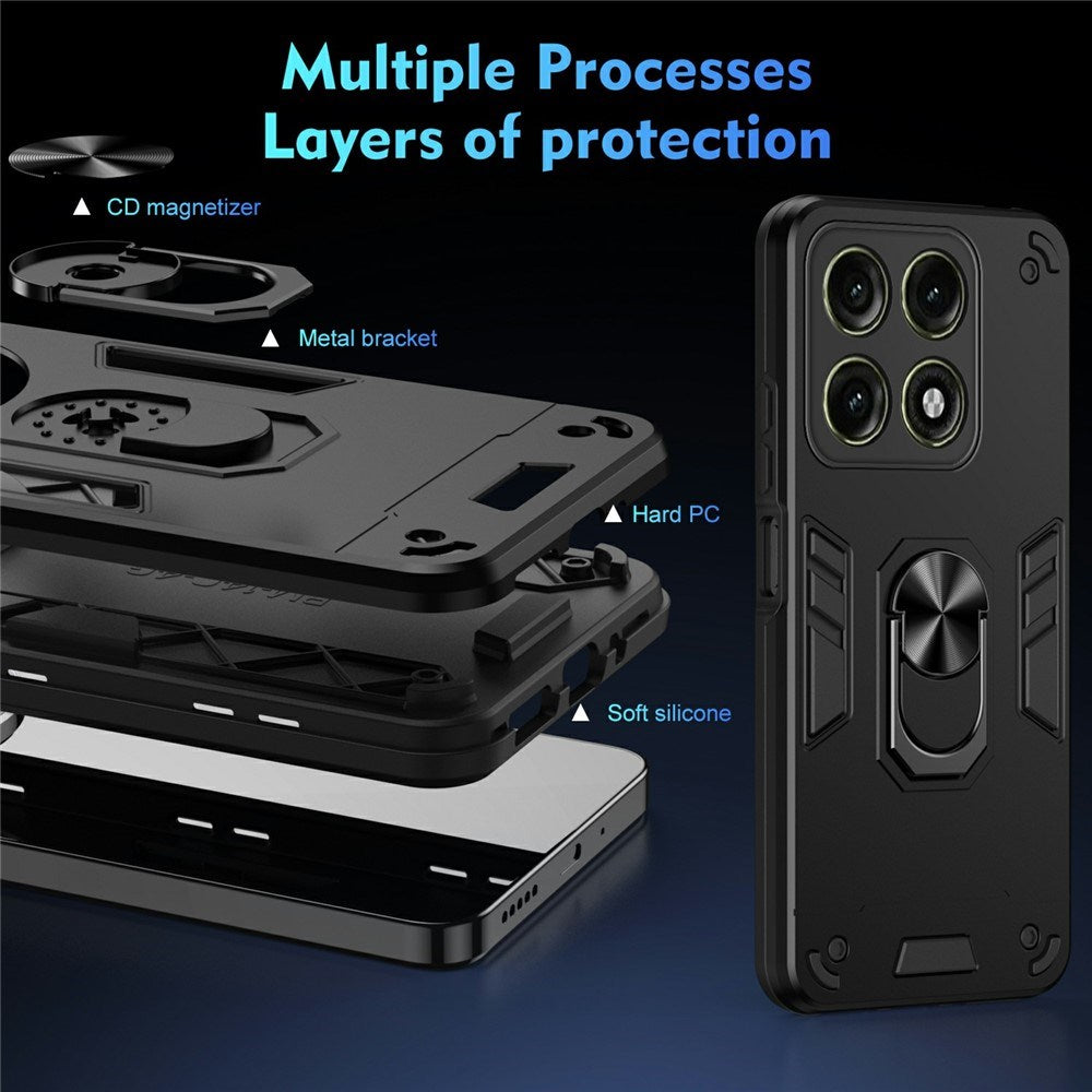 Motorola Edge 70 Pro EIDERWOOD Magnetic Hybrid Rugged Case with Kickstand - Black