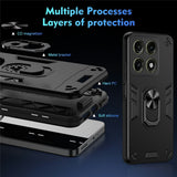 Motorola Edge 70 Pro EIDERWOOD Magnetic Hybrid Rugged Case with Kickstand - Black