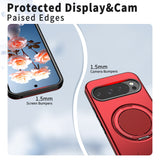 Google Pixel 11 / 11 Pro EIDERWOOD Hybrid Plastic Case with Rotating Kickstand - MagSafe Compatible - Red