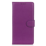 Samsung Galaxy A34 (5G) Litchi Leather Wallet Case - Purple