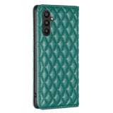 Samsung Galaxy A55 Soft Leather Case w. Cardholder and Stand Function - Green