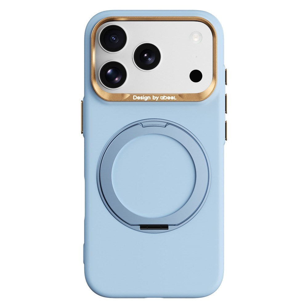 iPhone 17 Pro / 18 Pro ABEEL Hard Soft-Touch Plastic Case w. Kickstand - MagSafe Compatible - Light Blue