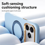 iPhone 17 Pro / 18 Pro ABEEL Hard Soft-Touch Plastic Case w. Kickstand - MagSafe Compatible - Light Blue