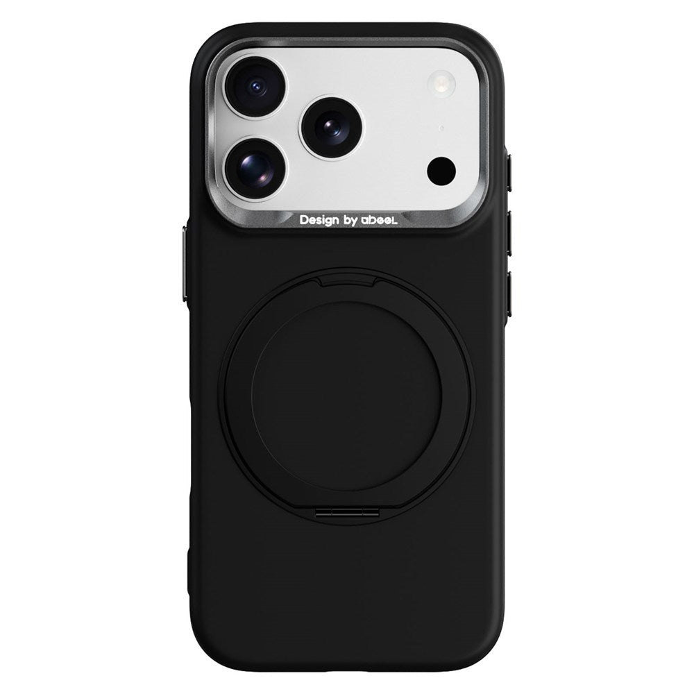 iPhone 17 Pro / 18 Pro ABEEL Hard Soft-Touch Plastic Case w. Kickstand - MagSafe Compatible - Black