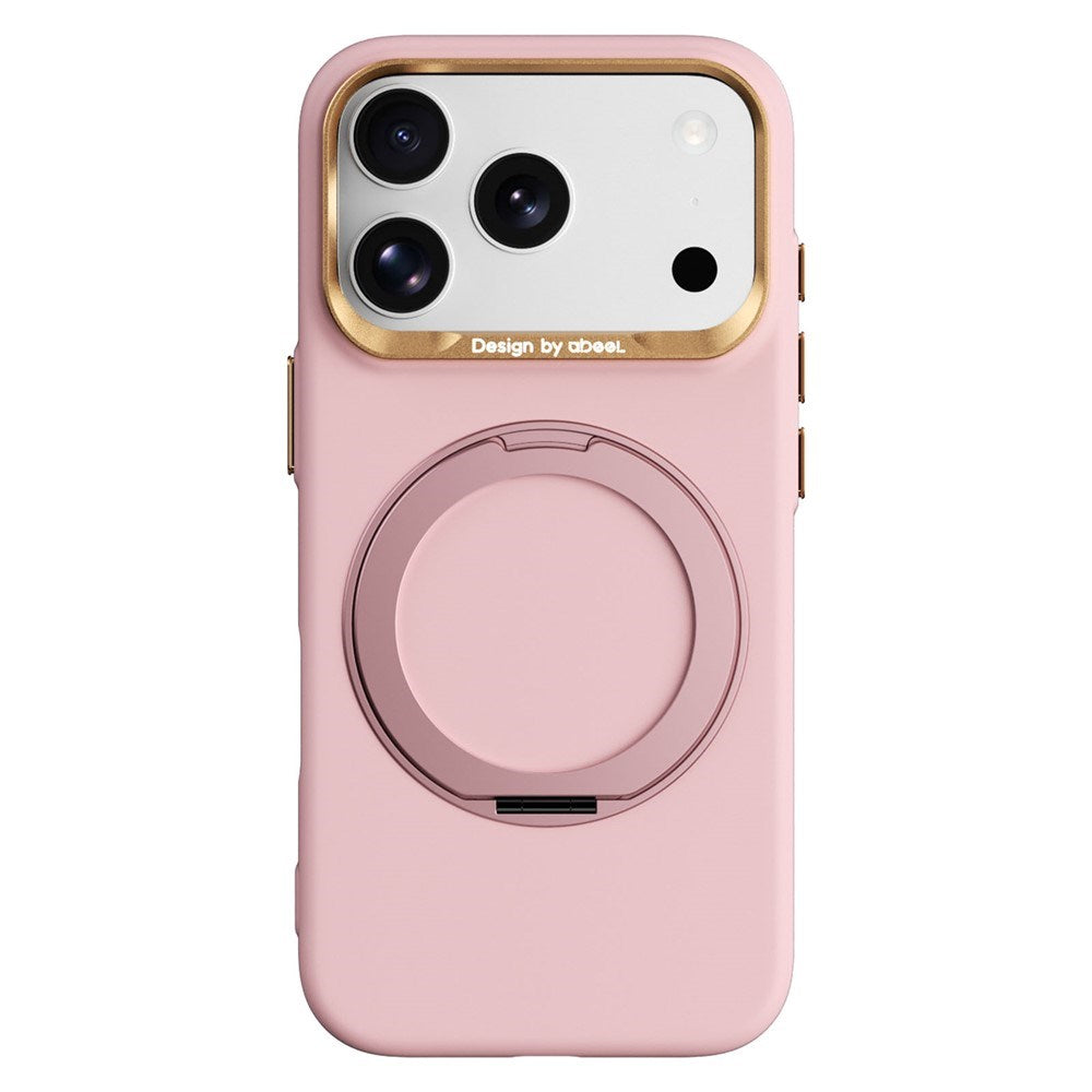 iPhone 17 Pro Max / 18 Pro Max ABEEL Hard Soft-Touch Plastic Case w. Kickstand - MagSafe Compatible - Pink
