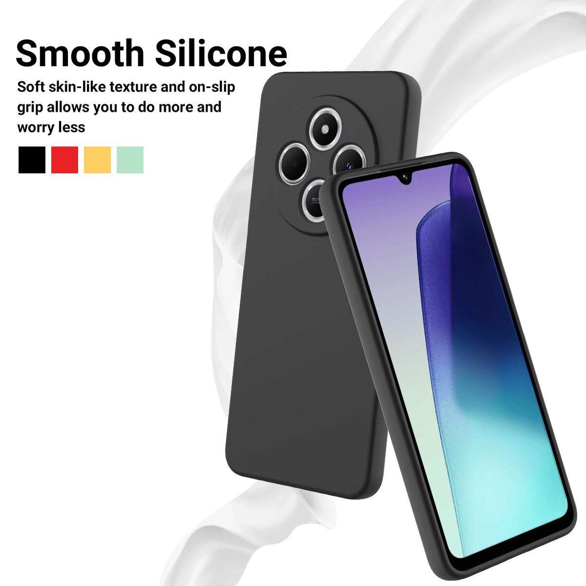 Xiaomi Redmi 17C (4G) EIDERWOOD Silicone Case W. Strap - Black