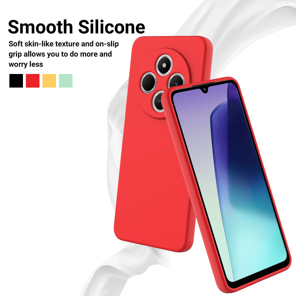 Xiaomi Redmi 17C (4G) EIDERWOOD Silicone Case W. Strap - Red