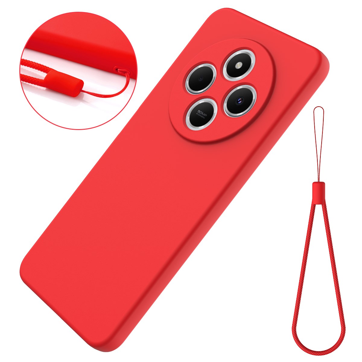 Xiaomi Redmi 17C (4G) EIDERWOOD Silicone Case W. Strap - Red