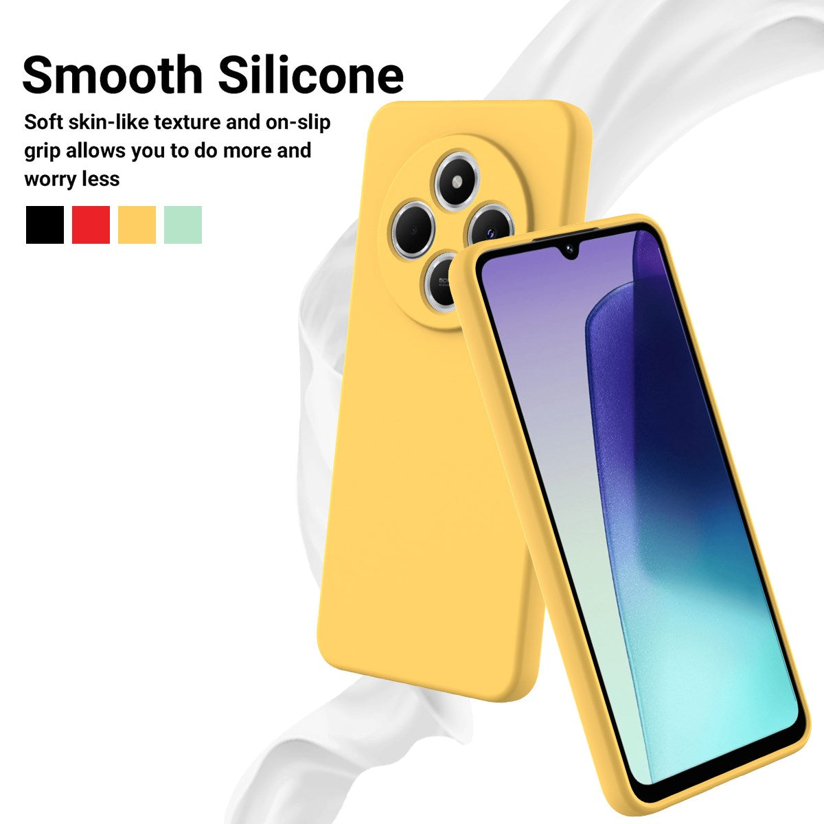 Xiaomi Redmi 17C (4G) EIDERWOOD Silicone Case W. Strap - Yellow