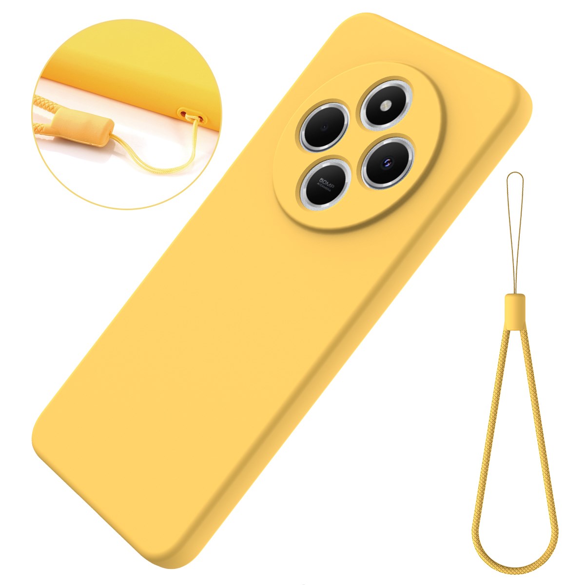 Xiaomi Redmi 17C (4G) EIDERWOOD Silicone Case W. Strap - Yellow