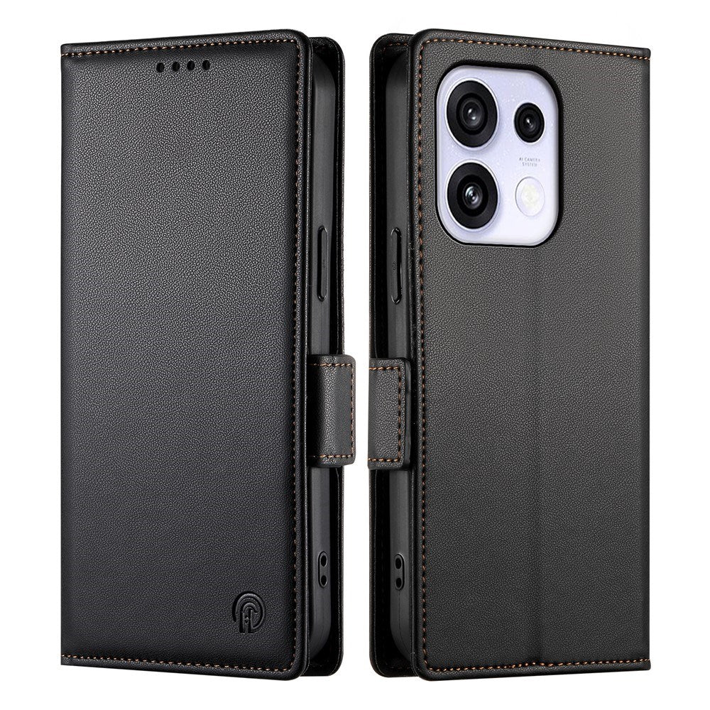 OPPO Reno16 F (5G) EIDERWOOD Faux Leather Flip Case with Card Holder - Black