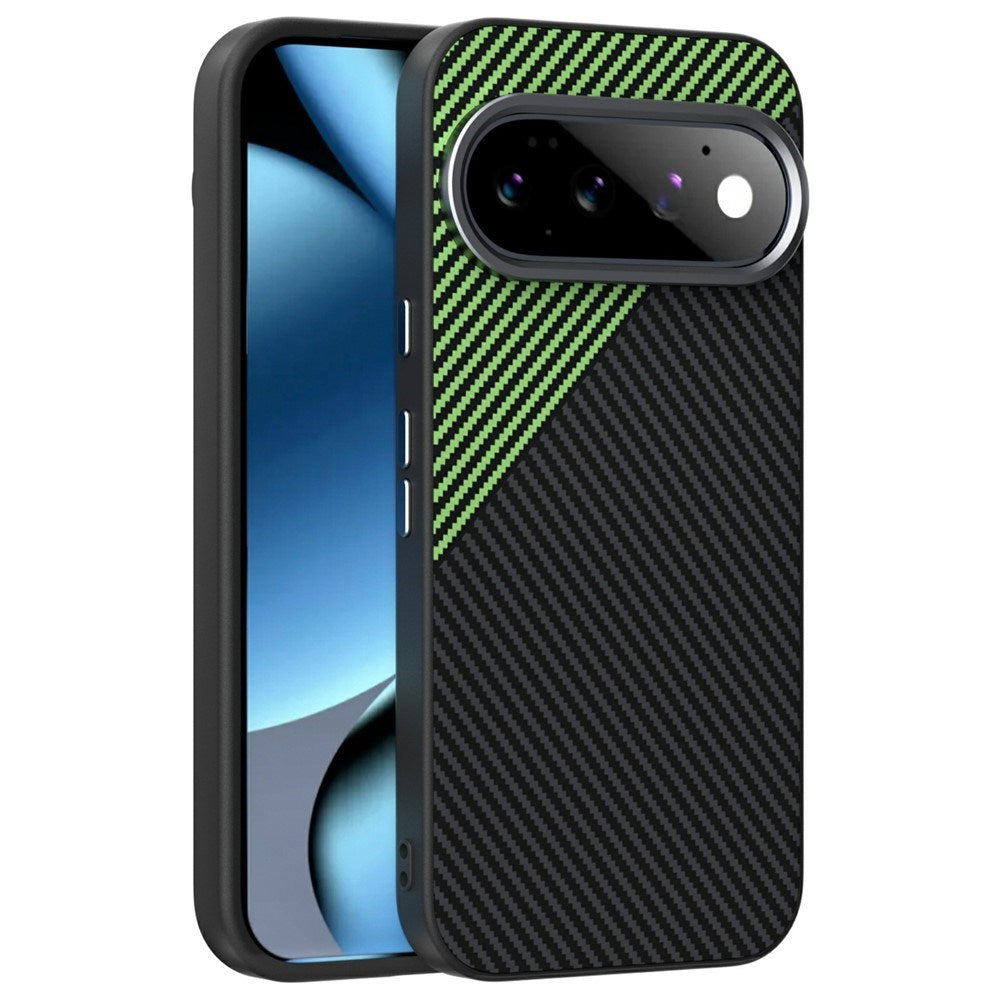 Google Pixel 11 Pro ABEEL Hybrid Case with Carbon Fiber Texture - Black / Green