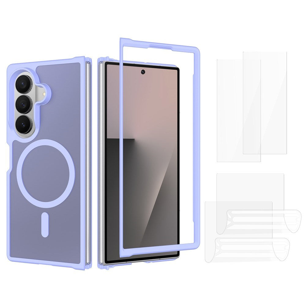 Samsung Galaxy Z Fold8 Ultra EIDERWOOD Hybrid Case incl. Screen Protector Set - Purple / Transparent