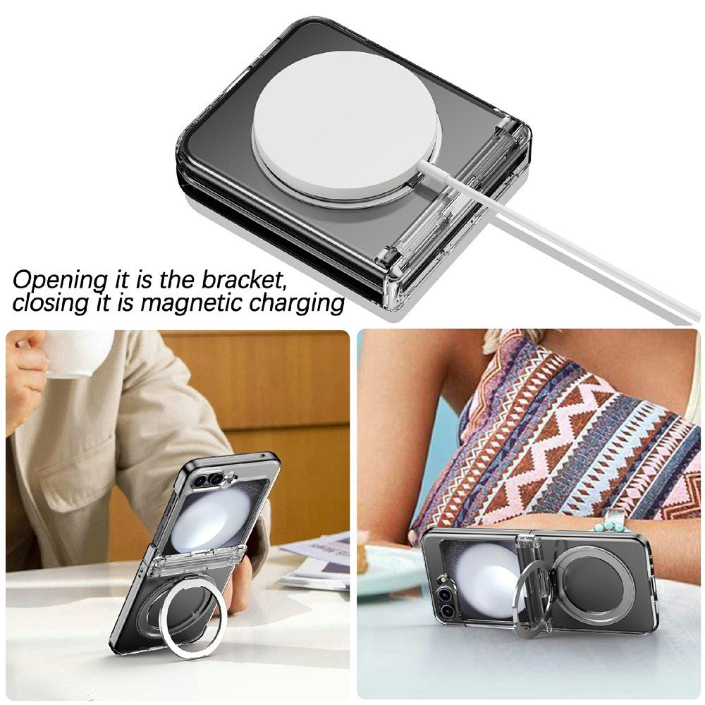 Samsung Galaxy Z Flip8 EIDERWOOD Hard Plastic Case with Stand Function - MagSafe Compatible - Transparent