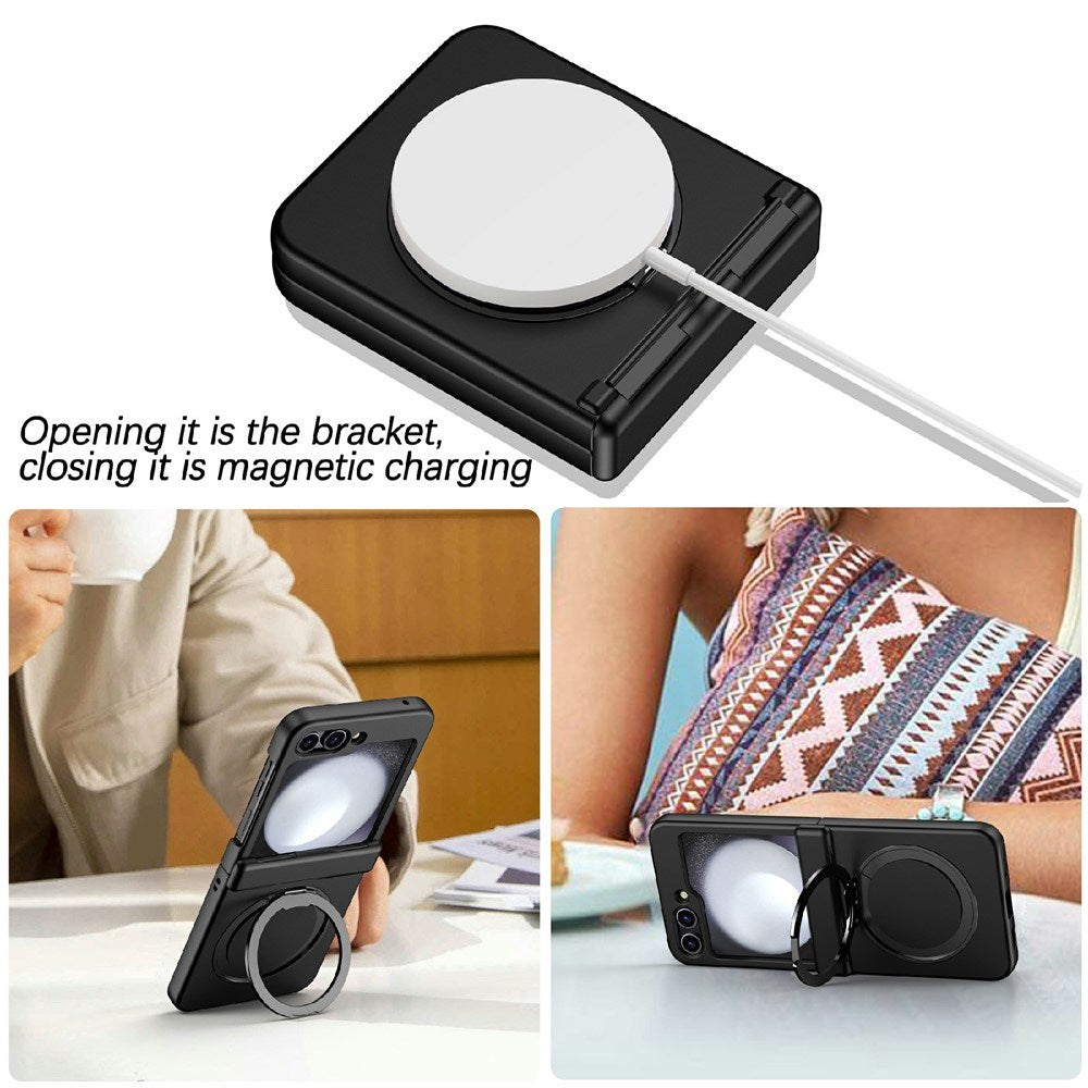 Samsung Galaxy Z Flip8 EIDERWOOD Hard Plastic Case with Stand Function - MagSafe Compatible - Black