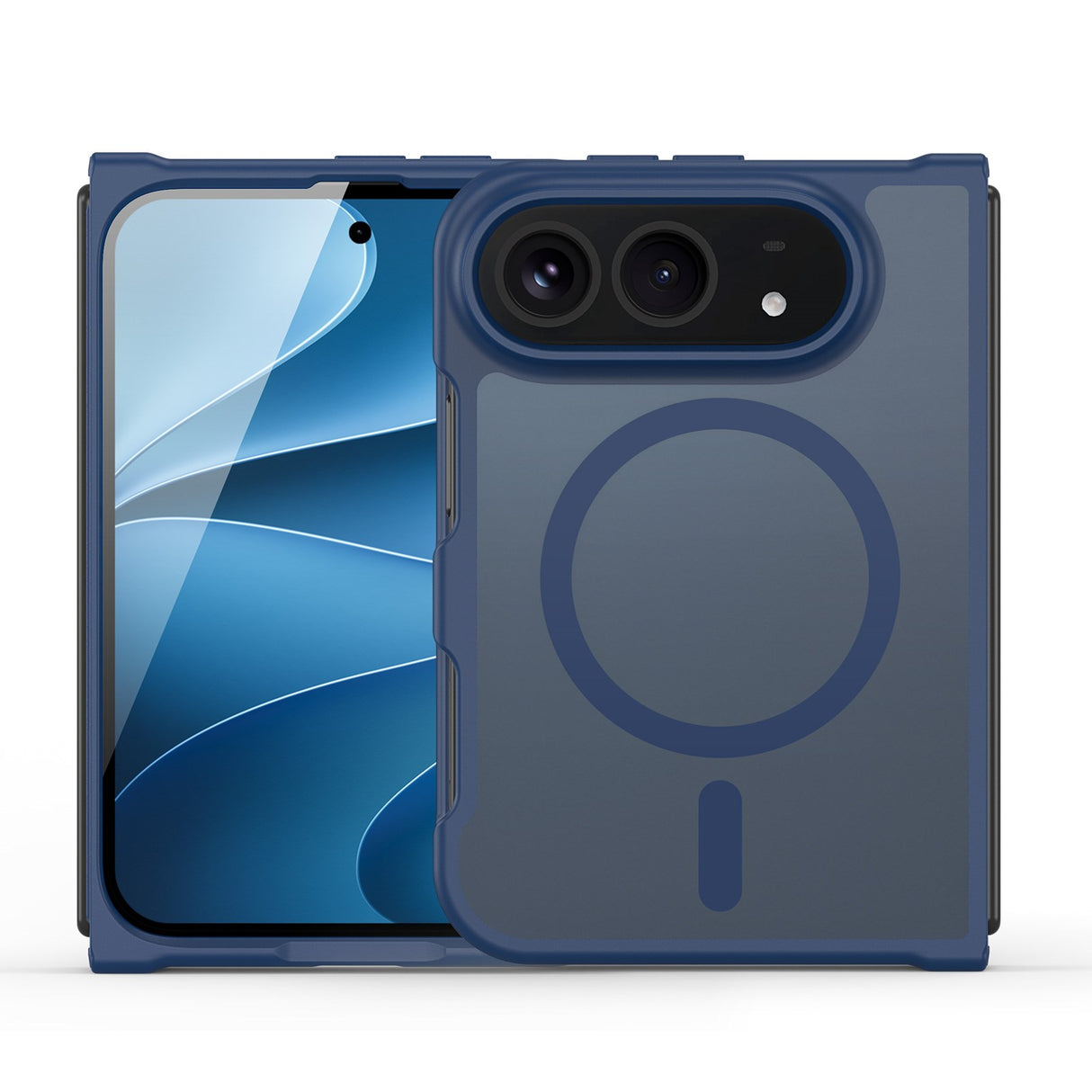 iPhone Fold DUX DUCIS Yind Series Hybrid Case - MagSafe Compatible - Matte Blue