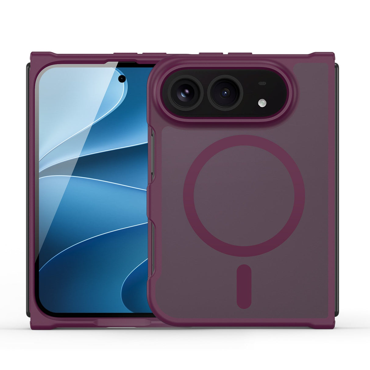 iPhone Fold DUX DUCIS Yind Series Hybrid Case - MagSafe Compatible - Matte Red