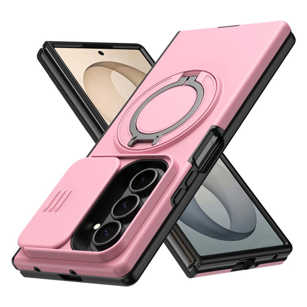 Samsung Galaxy Z Fold8 Ultra / Fold7 EIDERWOOD Hybrid Cover med 360° Rotatable Kickstand & Camera Protection - MagSafe Compatible - Pink