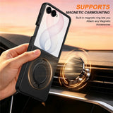 Samsung Galaxy Z Flip8 EIDERWOOD Hybrid Case with 360° Rotatable Kickstand - Black