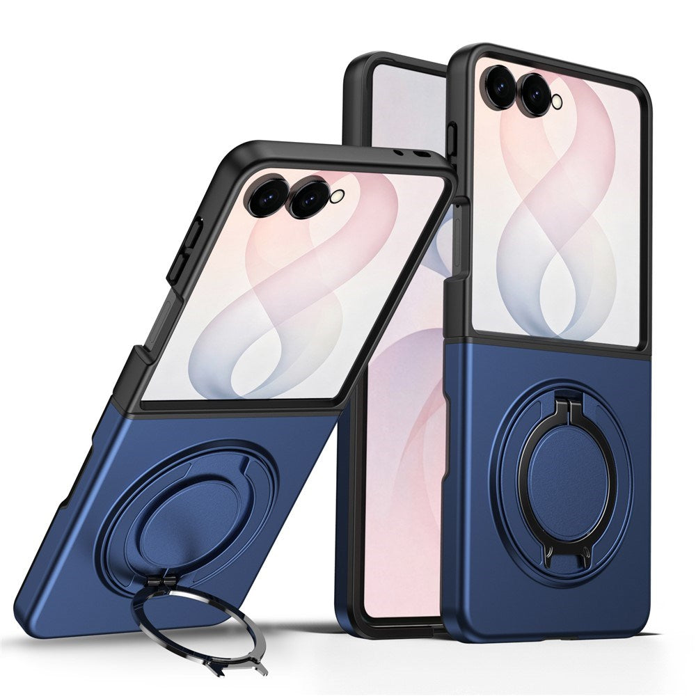 Samsung Galaxy Z Flip8 EIDERWOOD Hybrid Case with 360° Rotatable Kickstand - Blue
