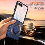 Samsung Galaxy Z Flip8 EIDERWOOD Hybrid Case with 360° Rotatable Kickstand - Blue