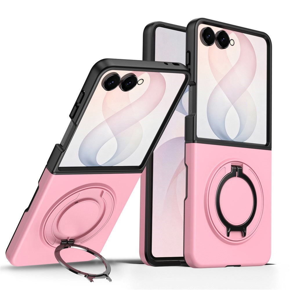 Samsung Galaxy Z Flip8 EIDERWOOD Hybrid Case with 360° Rotatable Kickstand - Pink