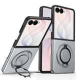 Samsung Galaxy Z Flip8 EIDERWOOD Hybrid Case with 360° Rotatable Kickstand - Grey