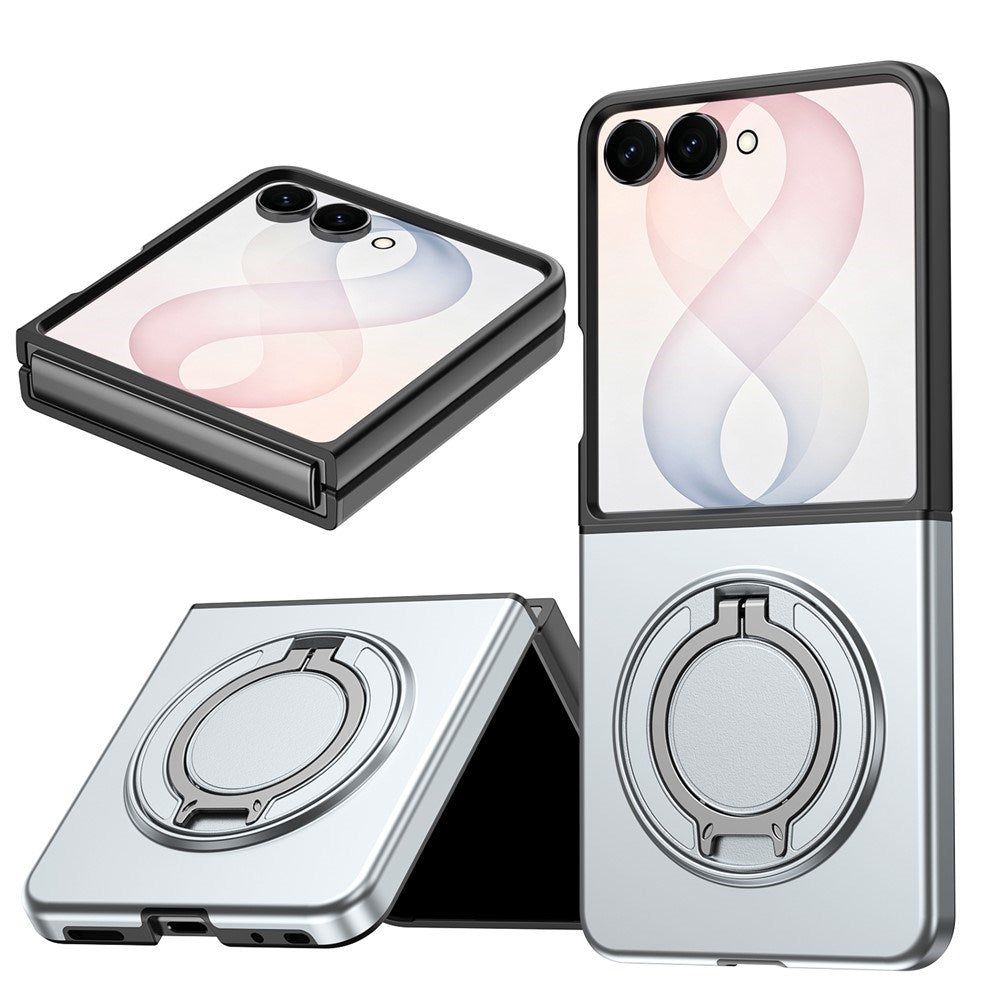 Samsung Galaxy Z Flip8 EIDERWOOD Hybrid Case with 360° Rotatable Kickstand - Grey