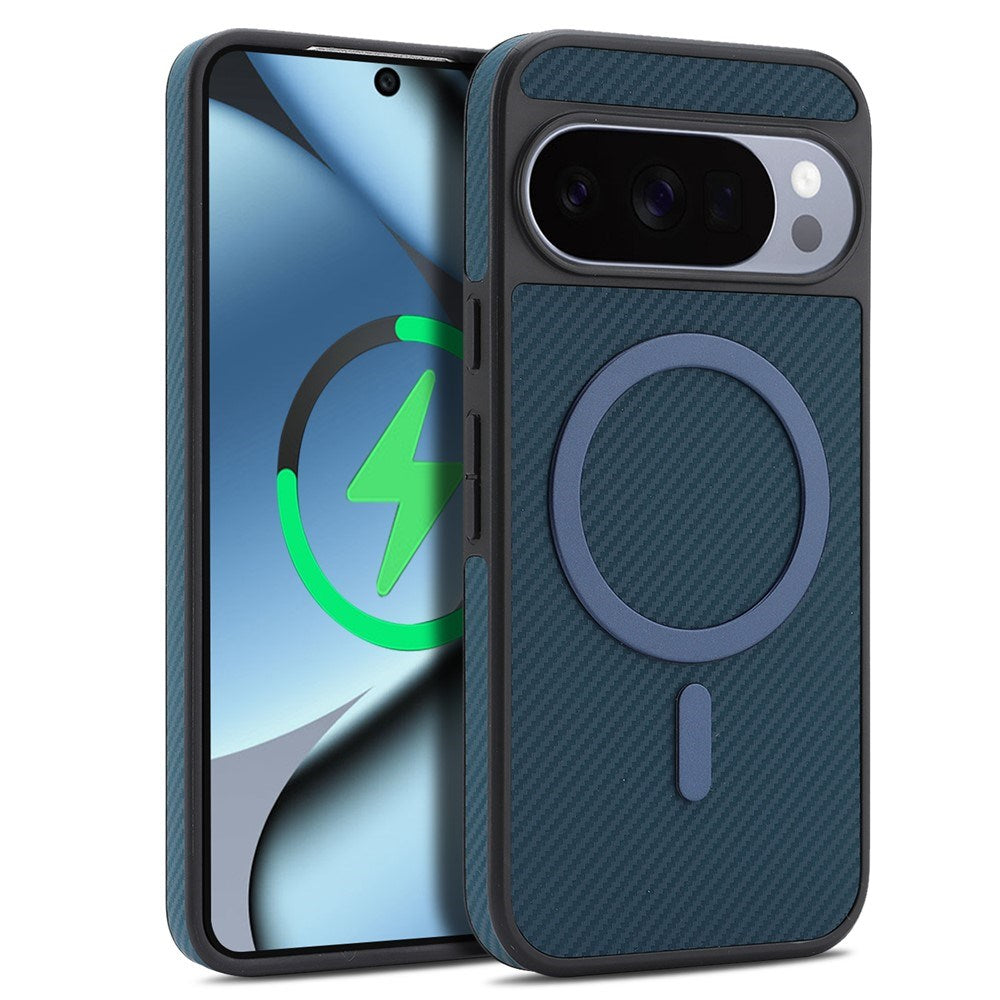 Google Pixel 11 / 11 Pro EIDERWOOD Case with Carbon Structure - MagSafe Compatible - Blue