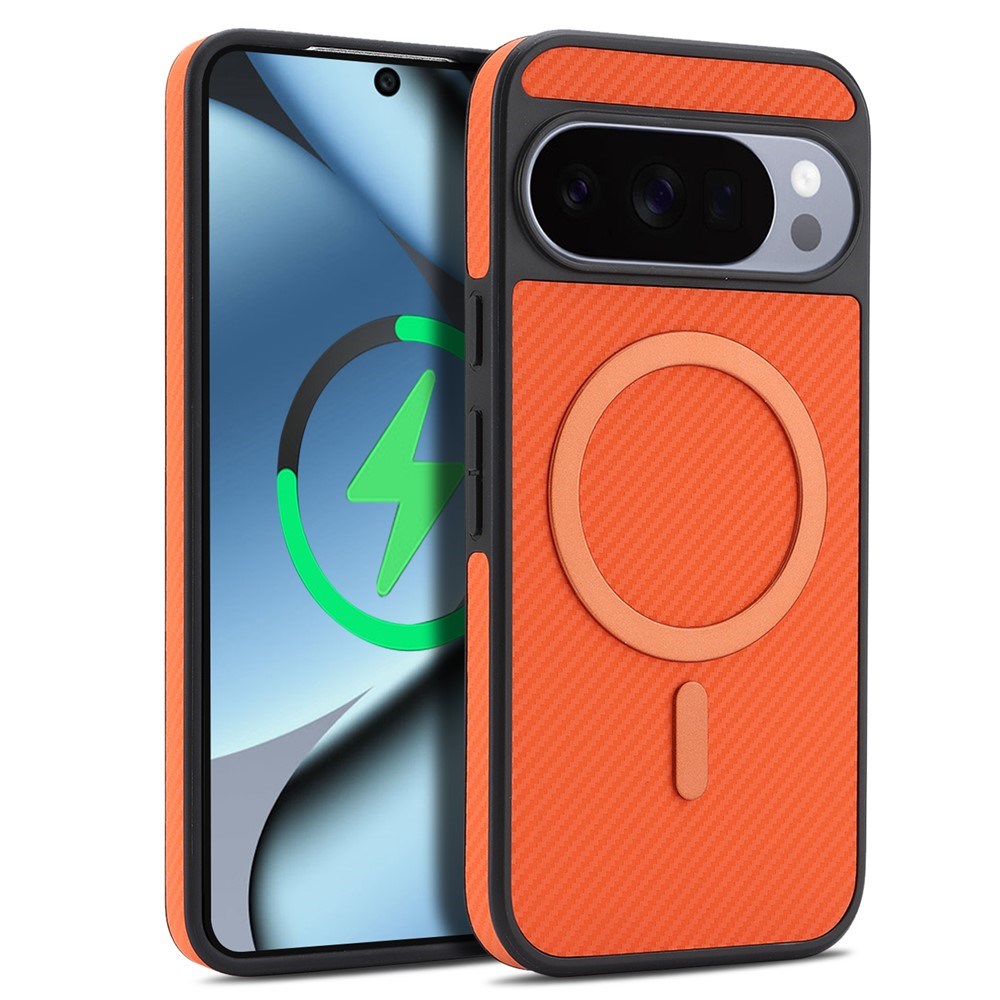 Google Pixel 11 Pro XL EIDERWOOD Case with Carbon Structure - MagSafe Compatible - Orange