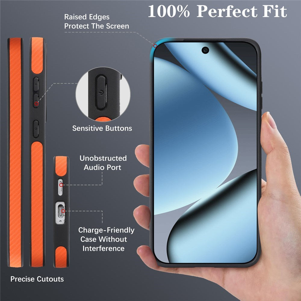 Google Pixel 11 Pro XL EIDERWOOD Case with Carbon Structure - MagSafe Compatible - Orange