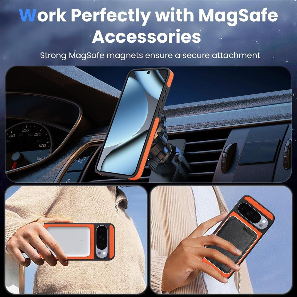 Google Pixel 11 Pro XL EIDERWOOD Case with Carbon Structure - MagSafe Compatible - Orange