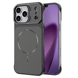 iPhone 18 Pro / 17 Pro EIDERWOOD Carbon Fiber Case w . Kickstand - MagSafe Compatible - Black