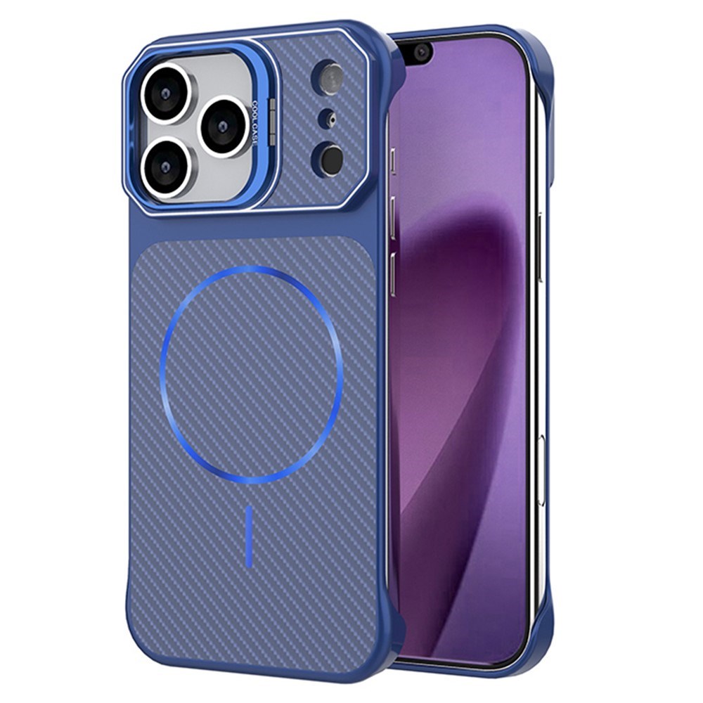 iPhone 18 Pro / 17 Pro EIDERWOOD Carbon Fiber Case w . Kickstand - MagSafe Compatible - Blue