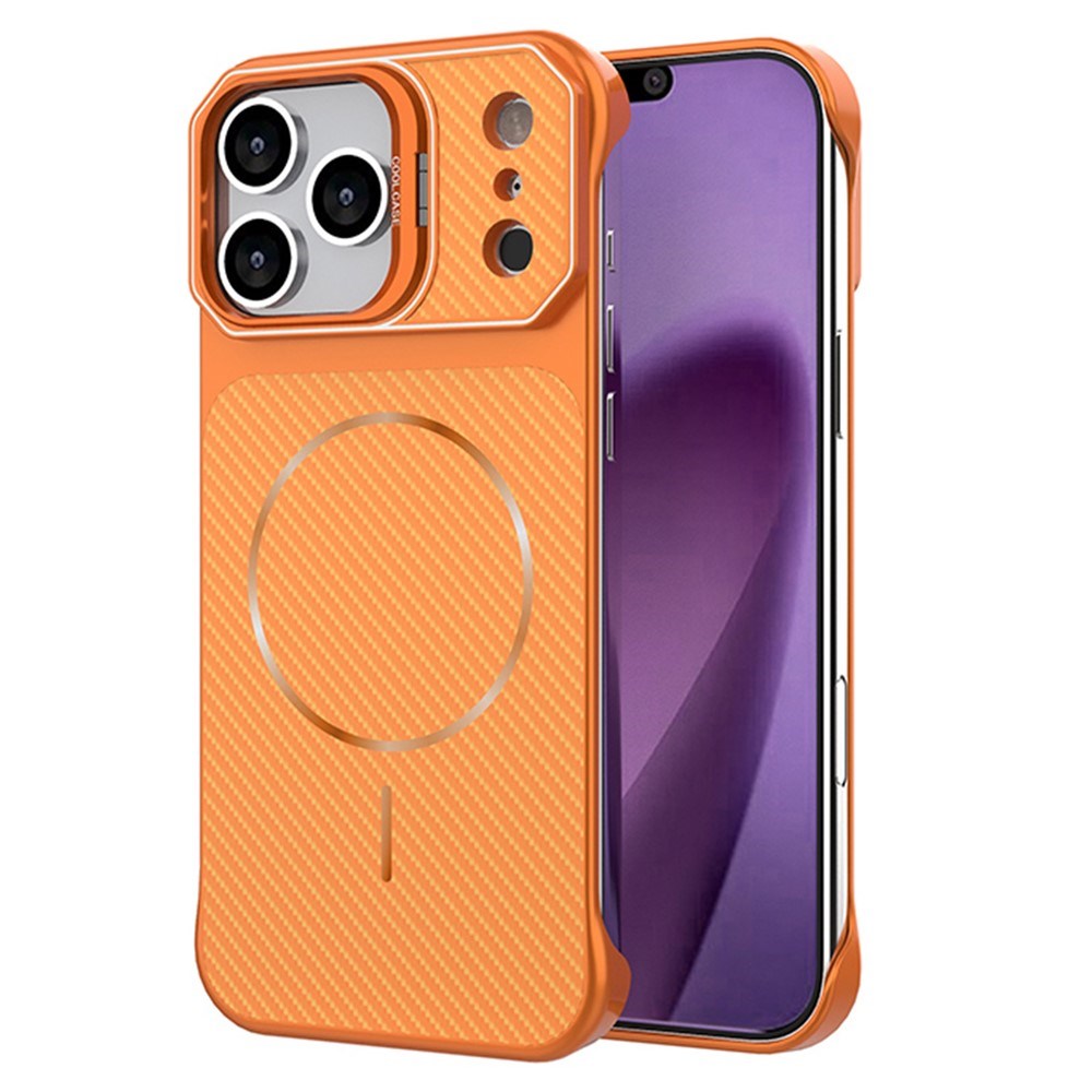 iPhone 18 Pro / 17 Pro EIDERWOOD Carbon Fiber Case w . Kickstand - MagSafe Compatible - Orange