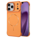 iPhone 18 Pro / 17 Pro EIDERWOOD Carbon Fiber Case w . Kickstand - MagSafe Compatible - Orange