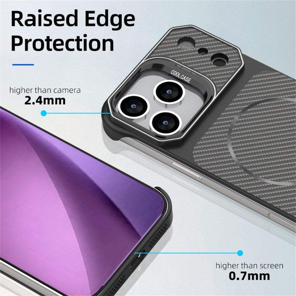 iPhone 18 Pro / 17 Pro EIDERWOOD Carbon Fiber Case w . Kickstand - MagSafe Compatible - Orange
