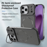 iPhone 18 Pro / 17 Pro EIDERWOOD Carbon Fiber Case w . Kickstand - MagSafe Compatible - Gold