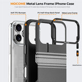 iPhone 18 Pro EIDERWOOD Case with Patterned Faux Leather Back - MagSafe Compatible - Grey