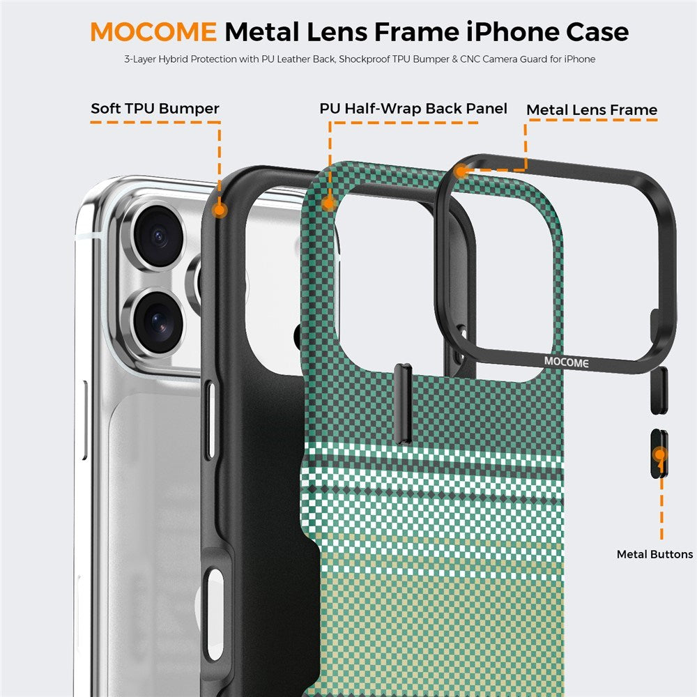iPhone 18 Pro EIDERWOOD Case with Patterned Faux Leather Back - MagSafe Compatible - Green