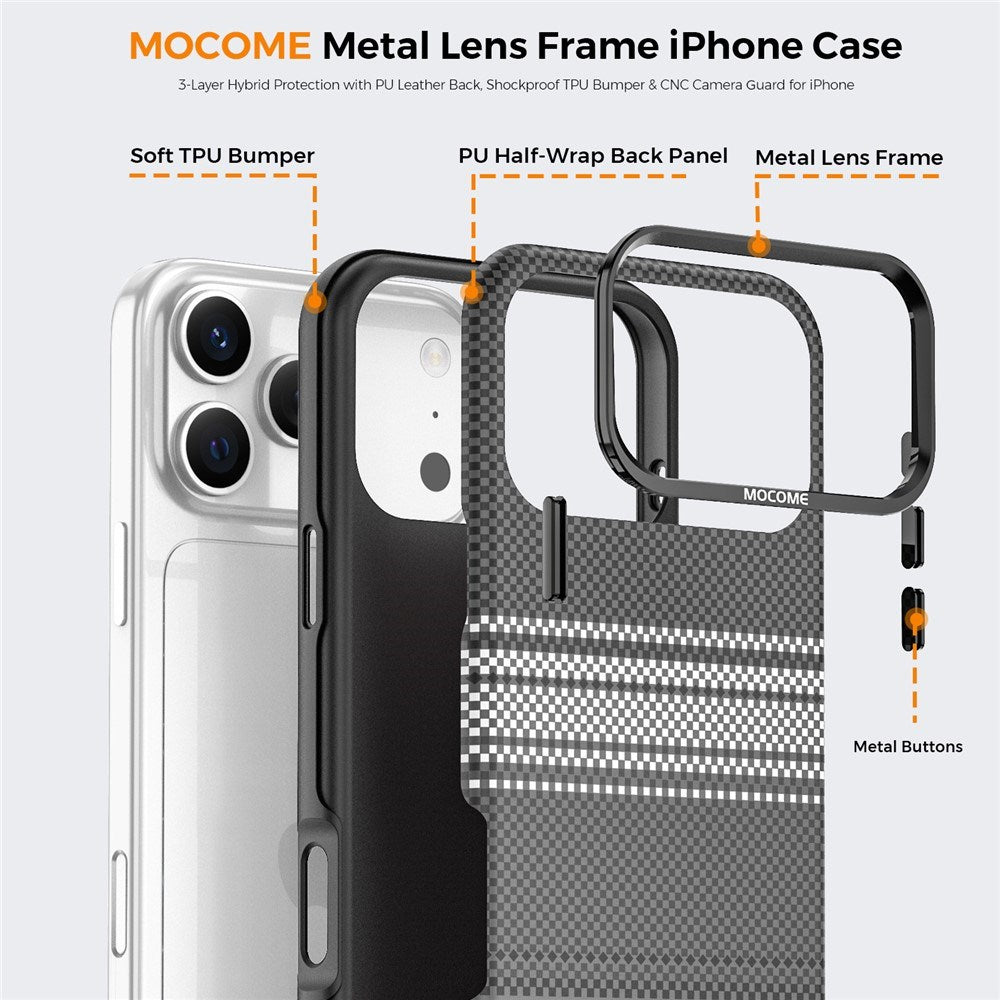 iPhone 18 Pro Max EIDERWOOD Case with Patterned Faux Leather Back - MagSafe Compatible - Grey