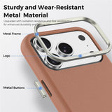 iPhone 18 Pro EIDERWOOD Faux Leather Back Case with Detachable Card Holder - MagSafe Compatible - Brown