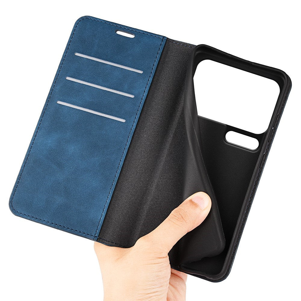 Xiaomi 18 Pro Max EIDERWOOD Artificial Leather Flip Case with Wallet and Stand Function - Blue