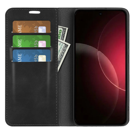 Xiaomi 18 Pro EIDERWOOD Artificial Leather Flip Case with Wallet and Stand Function - Black