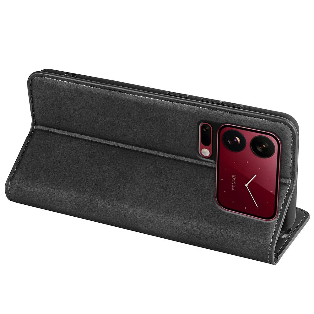 Xiaomi 18 Pro EIDERWOOD Artificial Leather Flip Case with Wallet and Stand Function - Black