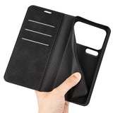Xiaomi 18 Pro EIDERWOOD Artificial Leather Flip Case with Wallet and Stand Function - Black