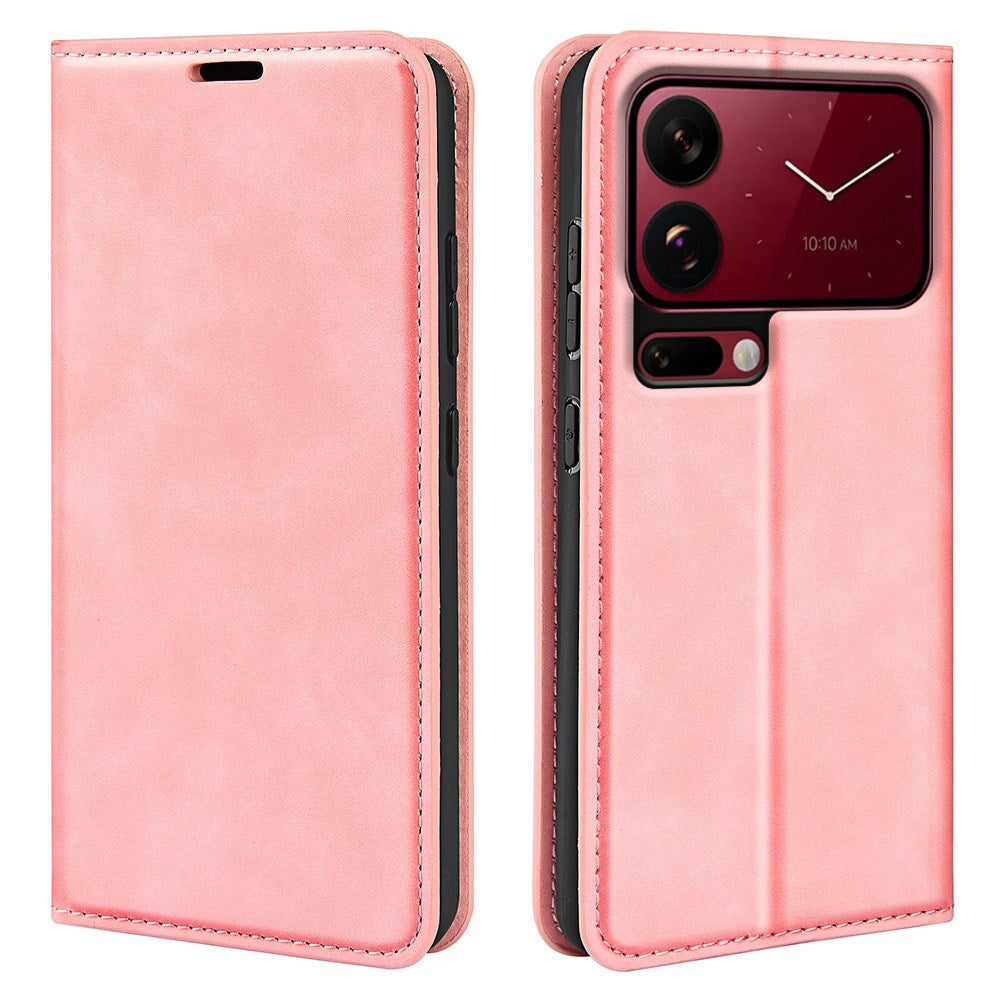 Xiaomi 18 Pro EIDERWOOD Artificial Leather Flip Case with Wallet and Stand Function - Pink