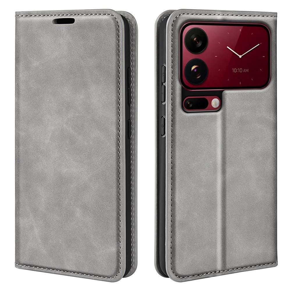 Xiaomi 18 Pro EIDERWOOD Artificial Leather Flip Case with Wallet and Stand Function - Grey